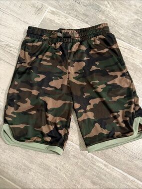 GAP Boys Camouflage Athletic Shorts - Green, Brown, Black